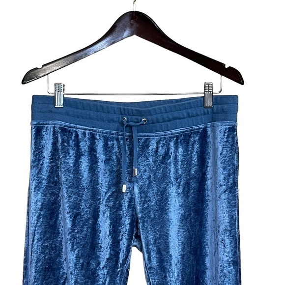 BCBGMAXAZRIA Vintage 2000's Y2K Logo Velour Track Pants Royal Blue Size XL #1290 - Picture 4 of 5